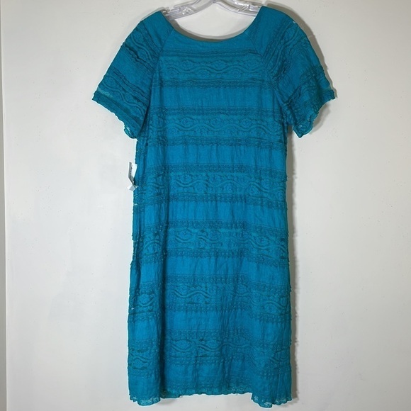 NWT. Dress Barn 16 Teal Lace Shift Dress. - Picture 10 of 12